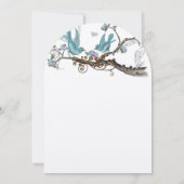 Die Cut Lovebird Aqua & Pink Wedding Einladung (Rückseite)