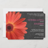 Die Cut Pink Orange Gerber Daisy Wedding Einladung (Vorderseite)