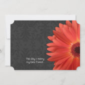 Die Cut Pink Orange Gerber Daisy Wedding Einladung (Rückseite)