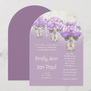 Die Cut Radiant Lila Mason Jar Wedding Einladung