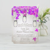 Die Cut Radiant Lila Mason Jar Wedding Einladung (Stehend Vorderseite)