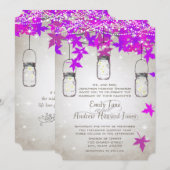 Die Cut Radiant Lila Mason Jar Wedding Einladung (Vorne/Hinten)