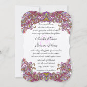 Die Cut Raspberry Paisley Wedding Einladungen (Vorderseite)