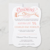 Die Cut Rose Gold Pink Coral Moderne Typografie Einladung (Vorderseite)