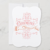 Die Cut Rose Gold Pink Coral Moderne Typografie Einladung (Rückseite)