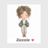 Die-Cut Sticker – Cute Girl Character  (Blatt)