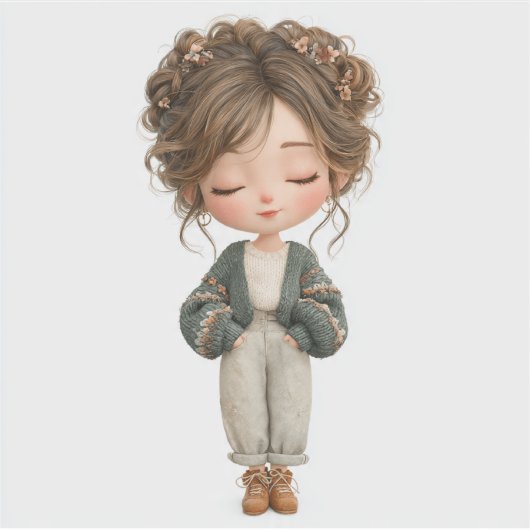 Die-Cut Sticker – Cute Girl Character  (Vorderseite)