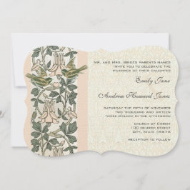 Die Cut Vintag Lovebird Honey Suckle Wedding Einladung