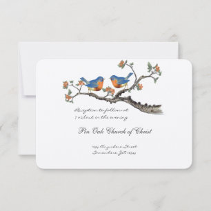 Die Cut Vintage Blaue Vögel Hochzeits-Beilagekarte Einladung