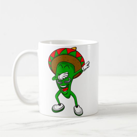Die Dabbing Chili Pepper Mexikanisches Essen Kaffeetasse (Links)