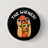 Die Dackel Funny Sieger Hot Dog Puff Dark BG Button (Vorderseite)