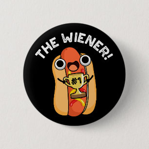 Die Dackel Funny Sieger Hot Dog Puff Dark BG Button