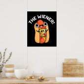 Die Dackel Funny Sieger Hot Dog Puff Dark BG Poster (Küche)