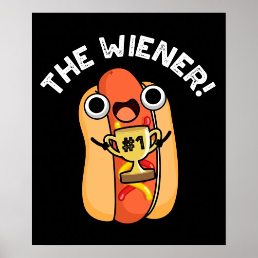 Die Dackel Funny Sieger Hot Dog Puff Dark BG Poster (Vorne)