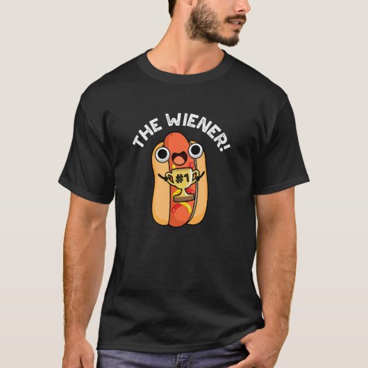 Die Dackel Funny Sieger Hot Dog Puff Dark BG T-Shirt (Vorderseite)