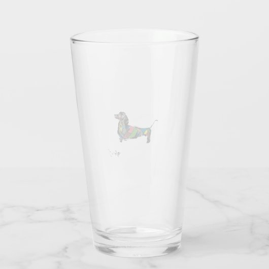 Die Dackel Glas Cup 16 oz. (Rückseite)