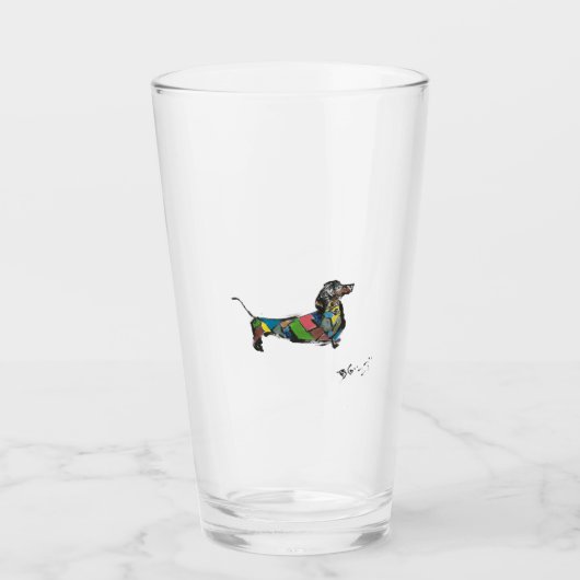Die Dackel Glas Cup 16 oz. (Vorderseite)