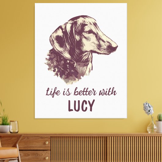 Die Dackel ist besser mit dem benutzerdefinierten Leinwanddruck (Insitu (Wohnzimmer))