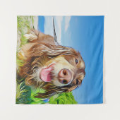 Die Dackel ist ein perfekt entwickeltes Hund Xmas Wandteppich (Vorderseite (Horizontal))