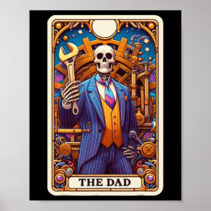 Die Dad Tarot Karte Skelett Vatertag Daddy Byby Poster