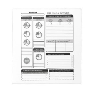 Die Daily Detail Planner Unterstützungsseite Notizblock