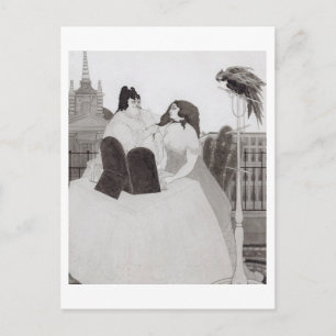 Die Dame am Bekleidungtisch (Tinte und Waschmaschi Postkarte