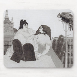 Die Dame an der Frisierkommode (Tinte und Wäsche) Mousepad