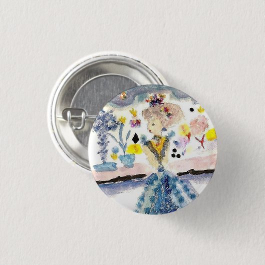 Die Dame Collection Brooch/Button im Watercolor Button (Vorne & Hinten)