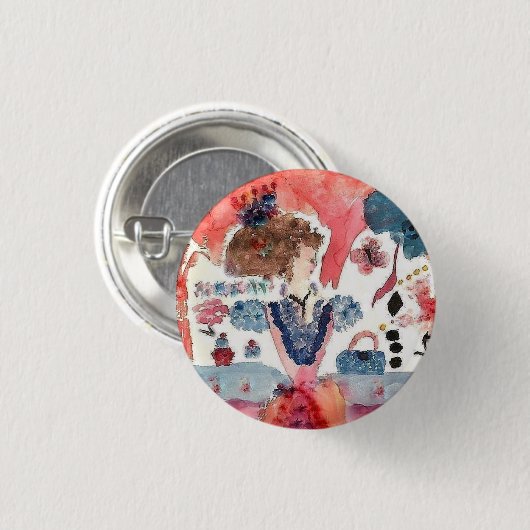 Die Dame Collection Brooch/Button im Watercolor Button (Vorne & Hinten)