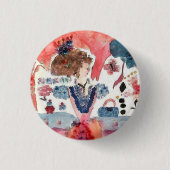 Die Dame Collection Brooch/Button im Watercolor Button (Vorderseite)