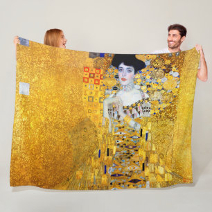 Die Dame in Gold, Gustav Klimt Fleece Blanket