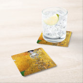 Die Dame in Gold, Gustav Klimt Rechteckiger Pappuntersetzer (Vor Ort)