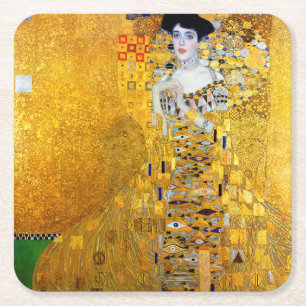 Die Dame in Gold, Gustav Klimt Rechteckiger Pappuntersetzer