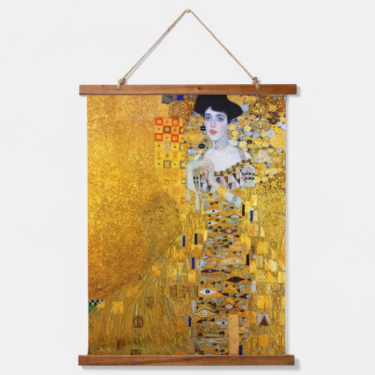 Die Dame in Gold, Gustav Klimt Wandteppich Mit Holzrahmen (Vorderseite)
