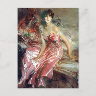 Die Dame in Pink (1916) von Giovanni Boldini Postkarte