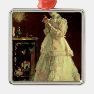 Die Dame in Rosa, 1867 Ornament Aus Metall