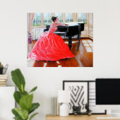 Die Dame in Rot Poster (Heimbüro)