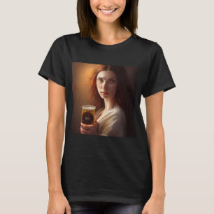 die Dame mit dem Bier T-Shirt
