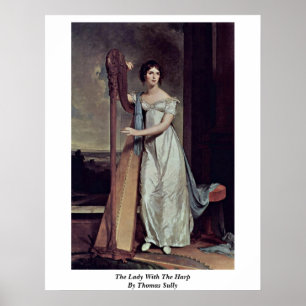 Die Dame mit der Harfe von Thomas Sully Poster