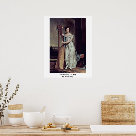 Die Dame mit der Harfe von Thomas Sully Poster (Küche)