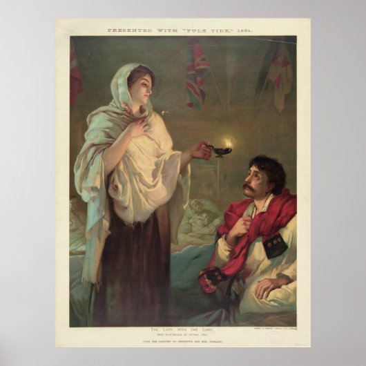 Die Dame mit der Lampe (Florenz-Nachtigall) Poster (Vorne)