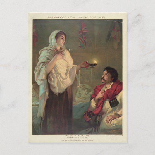Die Dame mit der Lampe (Florenz-Nachtigall) Postkarte (Vorderseite)