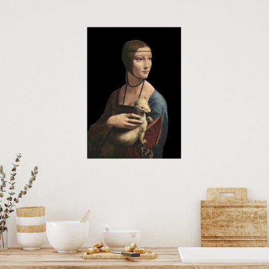 Die Dame mit einem Ermine - Leonardo Da Vinci Poster (Küche)