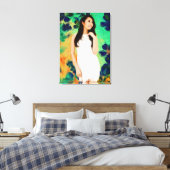 Die Dame mit Frühlingsblumen Leinwanddruck (Insitu (Schlafzimmer))