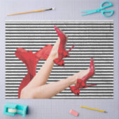 Die Dame mit rotem Schuhpapier Seidenpapier (Basteln)