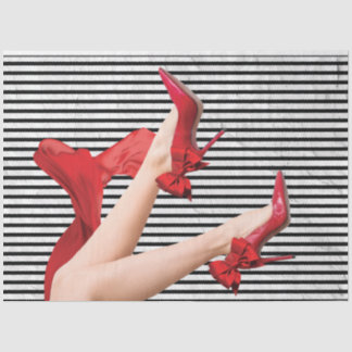 Die Dame mit rotem Schuhpapier Seidenpapier