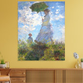Die Dame mit Sonnenschirm von Claude Monet Leinwanddruck (Insitu (Wohnzimmer))