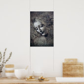 Die Dame mit verachtetem Haar, Leonardo da Vinci Poster (Küche)