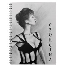 Die Dame Sexy Frau Schwarzes Kleid Porträt Kunst