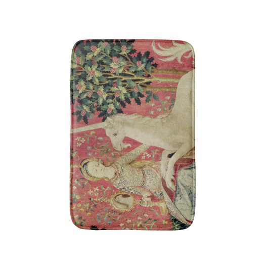 Die Dame und das Einhorn: "Anblick" 2 Badematte (Vorderseite Vertikal)